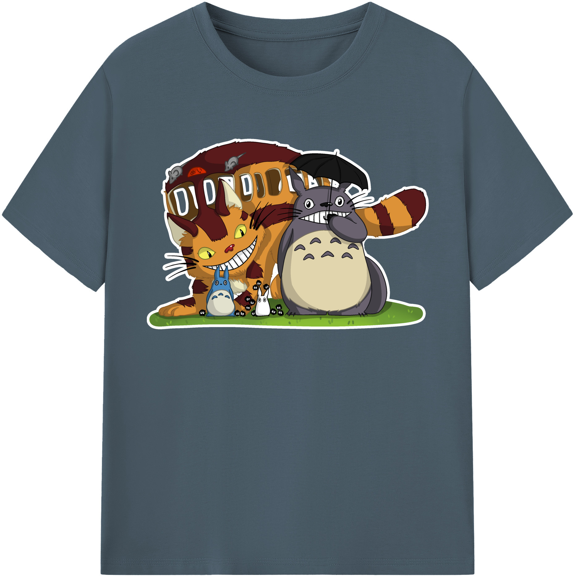 （画像用） となりのトトロ 草壁メイ 草壁サツキ My Neighbor Totoro Satsuki Kusakabe Mei Kusakabe 綿100％半袖Tシャツ（フロントプリント）